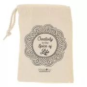 140x210mm Cotton pochon by Perles&Co - Creativity - Beige - Black x1