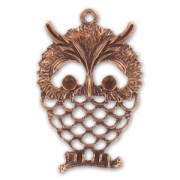 Pendant owl 55mm Copper tone x1