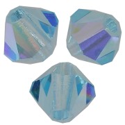 4mm Preciosa Crystal Bicones - MC Bead Rondell - Aqua Bohemica ABx30