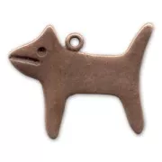 Pendant dog 29x35mm Old copper tone x1