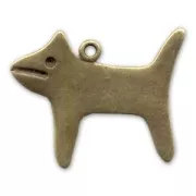 Pendant dog 29x35mm Bronze tone x1