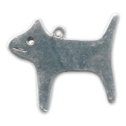 Pendant dog 29x35mm Rhodium tone x1|raw }}
