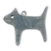Pendant dog 29x35mm Rhodium tone x1