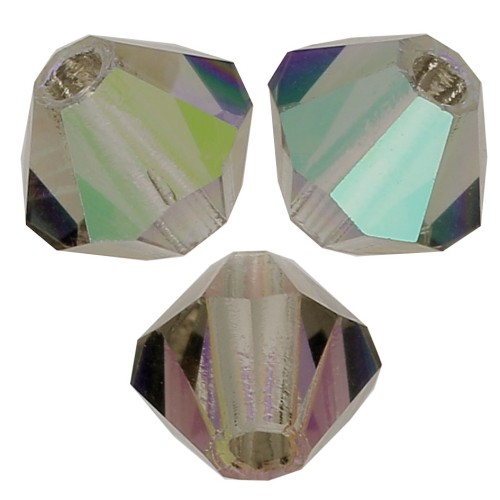 4mm Preciosa Crystal Bicones - MC Bead Rondell - Black Diamond ABx30