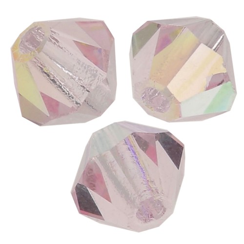 4mm Preciosa Crystal Bicones - MC Bead Rondell - Light Rose ABx30