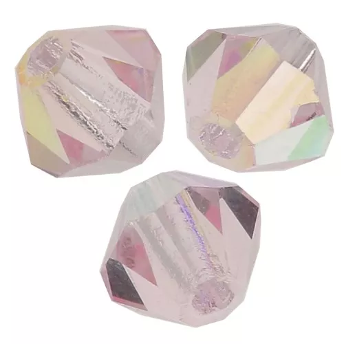 4mm Preciosa Crystal Bicones - MC Bead Rondell - Light Rose ABx30