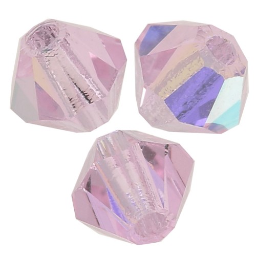4mm Preciosa Crystal Bicones - MC Bead Rondell - Pink Sapphire ABx30