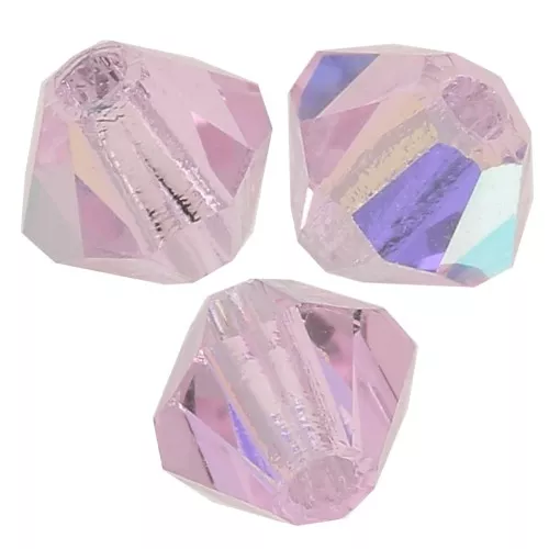 4mm Preciosa Crystal Bicones - MC Bead Rondell - Pink Sapphire ABx30