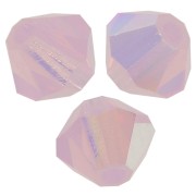 4mm Preciosa Crystal Bicones - MC Bead Rondell - Rose Opal ABx30|raw }}