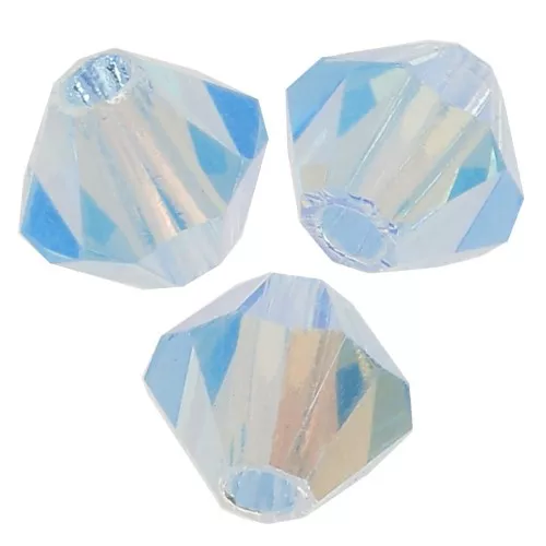 4mm Preciosa Crystal Bicones - MC Bead Rondell - Aquamarine AB 2x x30