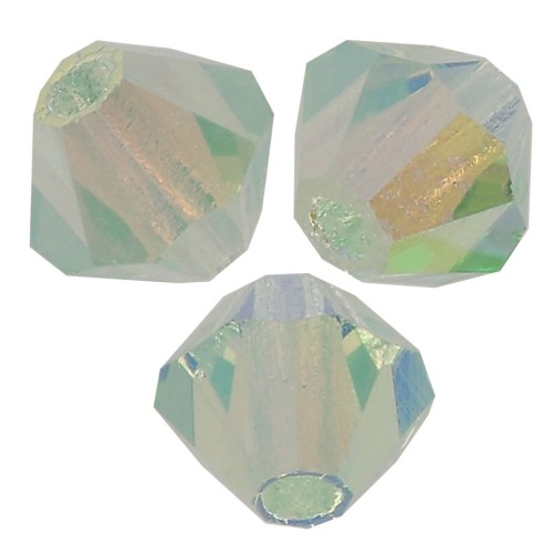 4mm Preciosa Crystal Bicones - MC Bead Rondell - Chrysolite AB 2x x30