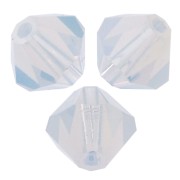 4mm Preciosa Crystal Bicones - MC Bead Rondell - White Opal x30|raw }}