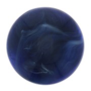 14mm Round opaque resin cabochon - Marbled navy blue x1