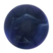 14mm Round opaque resin cabochon - Marbled navy blue x1
