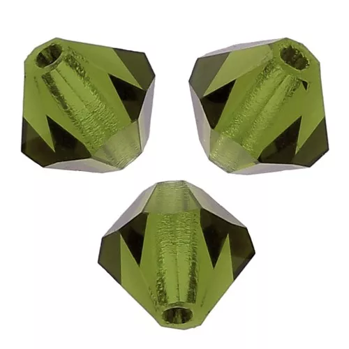 4mm Preciosa Crystal Bicones - MC Bead Rondell - Olivine x30