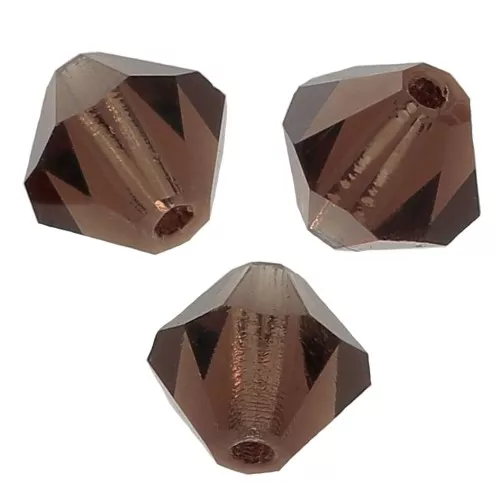 4mm Preciosa Crystal Bicones - MC Bead Rondell - Smoked Topaz x30