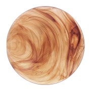 14mm Round opaque resin cabochon - Transparent Brown marbled x1