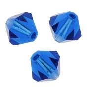 4mm Preciosa Crystal Bicones - MC Bead Rondell - Capri Blue x30|raw }}