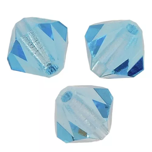 4mm Preciosa Crystal Bicones - MC Bead Rondell - Aqua Bohemica x30