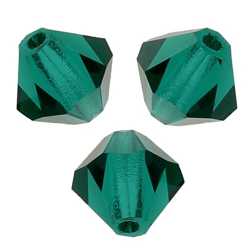 4mm Preciosa Crystal Bicones - MC Bead Rondell - Emerald x30