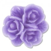 Resin cabochon rose-shaped 16mm Purple x1