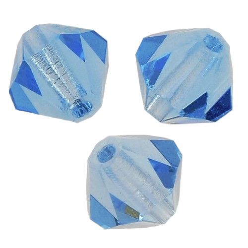 4mm Preciosa Crystal Bicones - MC Bead Rondell - Aquamarine x30