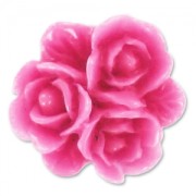 Resin cabochon rose-shaped 16mm Fuchsia x1
