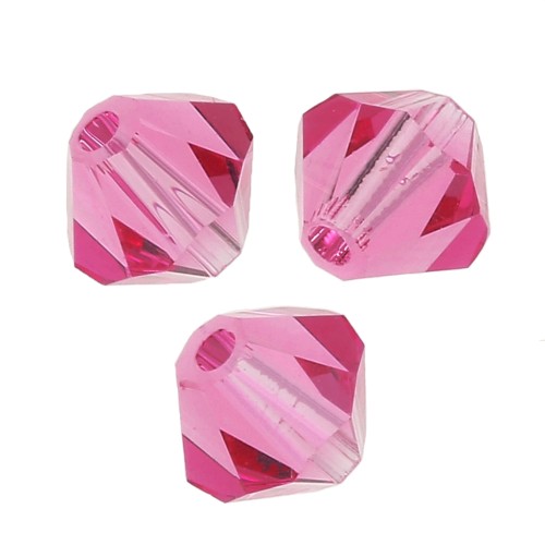 4mm Preciosa Crystal Bicones - MC Bead Rondell - Rose x30