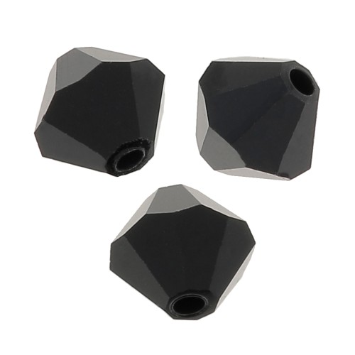 4mm Preciosa Crystal Bicones - MC Bead Rondell - Jet x30