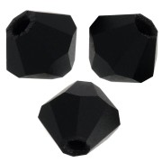 4mm Preciosa Crystal Bicones - MC Bead Rondell - Jet Matt x30