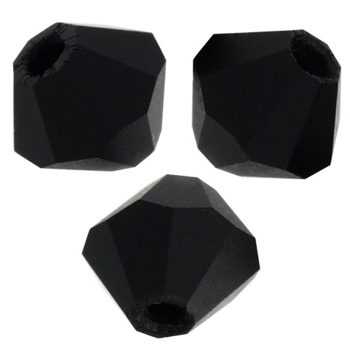 4mm Preciosa Crystal Bicones - MC Bead Rondell - Jet Matt x30