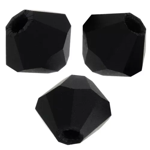 4mm Preciosa Crystal Bicones - MC Bead Rondell - Jet Matt x30