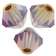 4mm Preciosa Crystal Bicones - MC Bead Rondell -Light Colorado Topaz AB 2x x30|raw }}