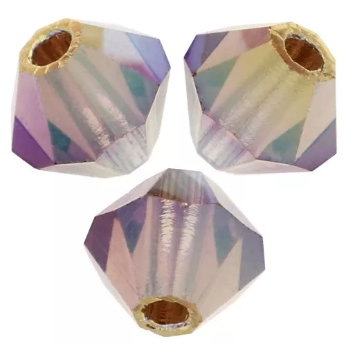 4mm Preciosa Crystal Bicones - MC Bead Rondell -Light Colorado Topaz AB 2x x30