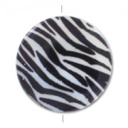 MOP printed Puck-shaped bead 30mm Zebra x1|raw }}