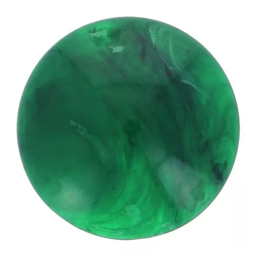 14 mm round cabochon in opaque resin - Dark green marbled x1
