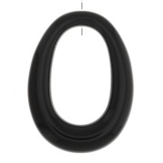 44x33mm Opaque resin oval pendant - Black x1