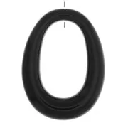 44x33mm Opaque resin oval pendant - Black x1