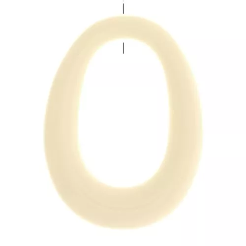 44x33mm Opaque resin oval pendant - Unbleached x1