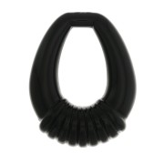 30x24mm Hollowed out and worked drop pendant in opaque resin - Black x1|raw }}