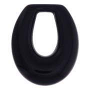 33x27mm Hollow drop resin pendant - Black x1