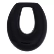 33x27mm Hollow drop resin pendant - Black x1