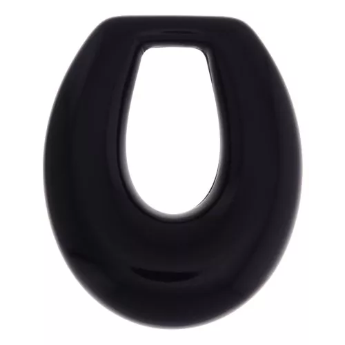 33x27mm Hollow drop resin pendant - Black x1