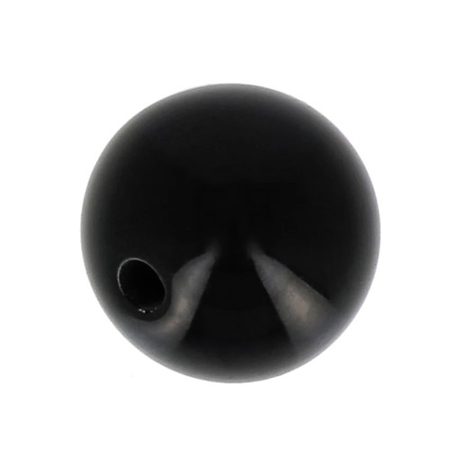 Polaris round bead Opaque 10mm Black x1