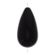 26x14mm Opaque resin pear-shaped bead - Black x1