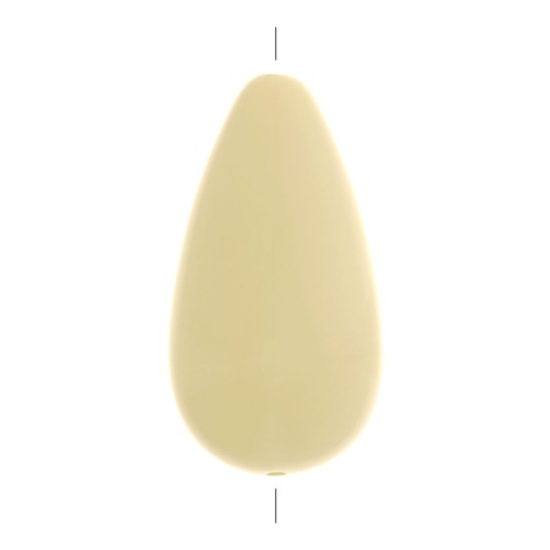 26x14mm Opaque resin pear-shaped bead - Unbleached x1