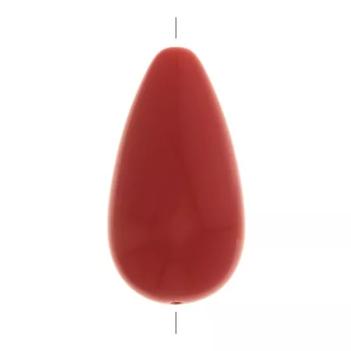 26x14mm Opaque resin pear-shaped bead - Terracotta x1