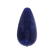26x14mm Opaque resin pear-shaped bead - Marbled navy blue x1