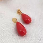 26x14mm Opaque resin pear-shaped bead - Marbled navy blue x1