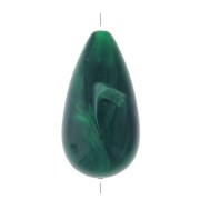 26x14mm Opaque resin pear-shaped bead - Marbled Dark green x1